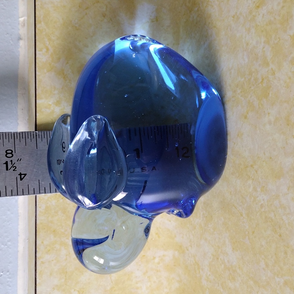 Blue Bunny Art Glass Paperweight - Picture 6 of 8